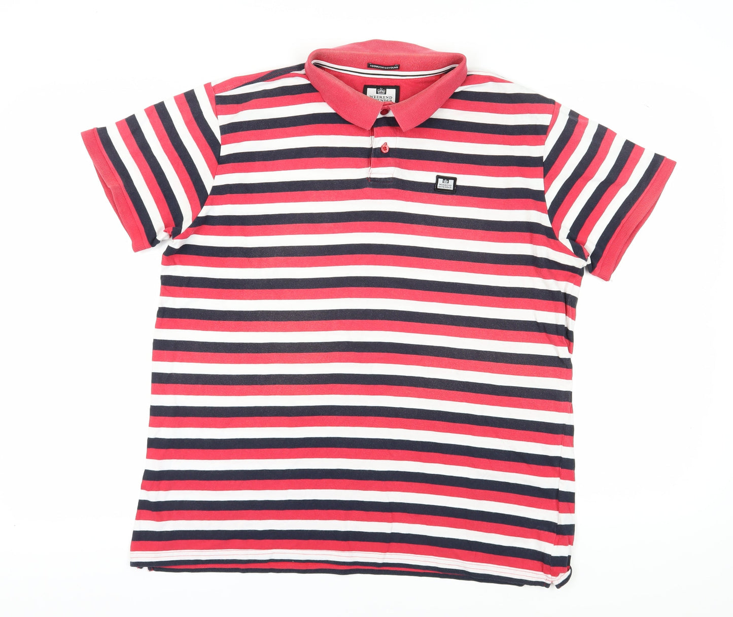 Weekend Offender Men's Multicoloured Striped Polo XL