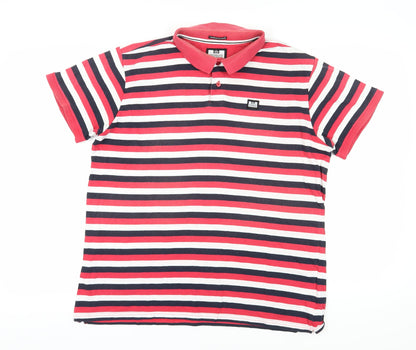 Weekend Offender Men's Multicoloured Striped Polo XL