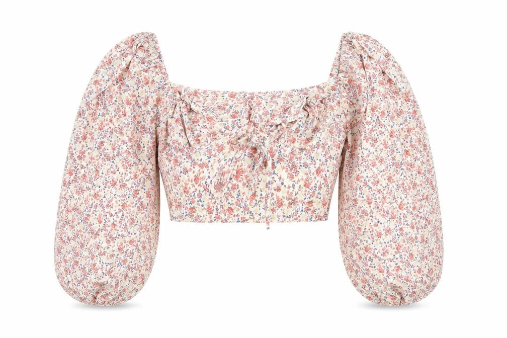 Womens UK Size 12 Boohoo Multicoloured Cropped Blouse