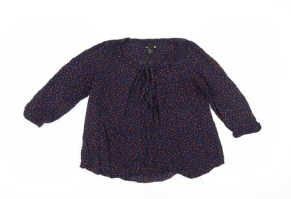 Womens UK Size 10 H&M Blue Kimono Blouse