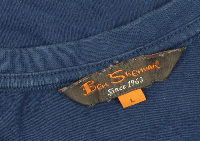 Mens UK Size L Ben Sherman Blue  T-Shirt