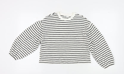 Marks and Spencer Girls Ivory Striped Pullover Sweatshirt 11-12Y