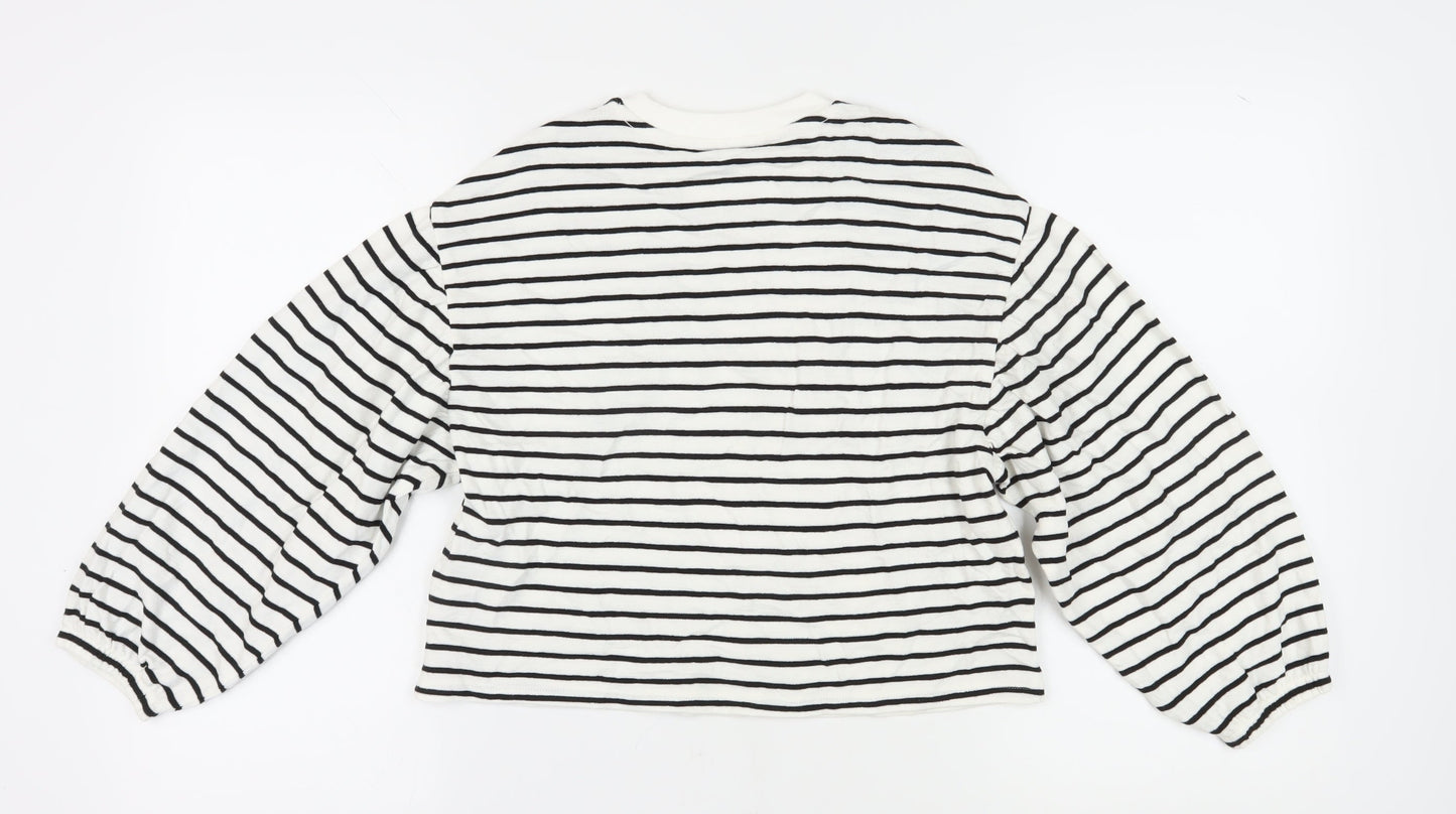 Marks and Spencer Girls Ivory Striped Pullover Sweatshirt 11-12Y