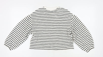 Marks and Spencer Girls Ivory Striped Pullover Sweatshirt 11-12Y