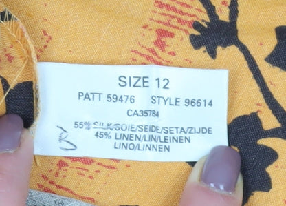 Planet Women's Multicoloured Floral Silk Sheath Dress - Size 12