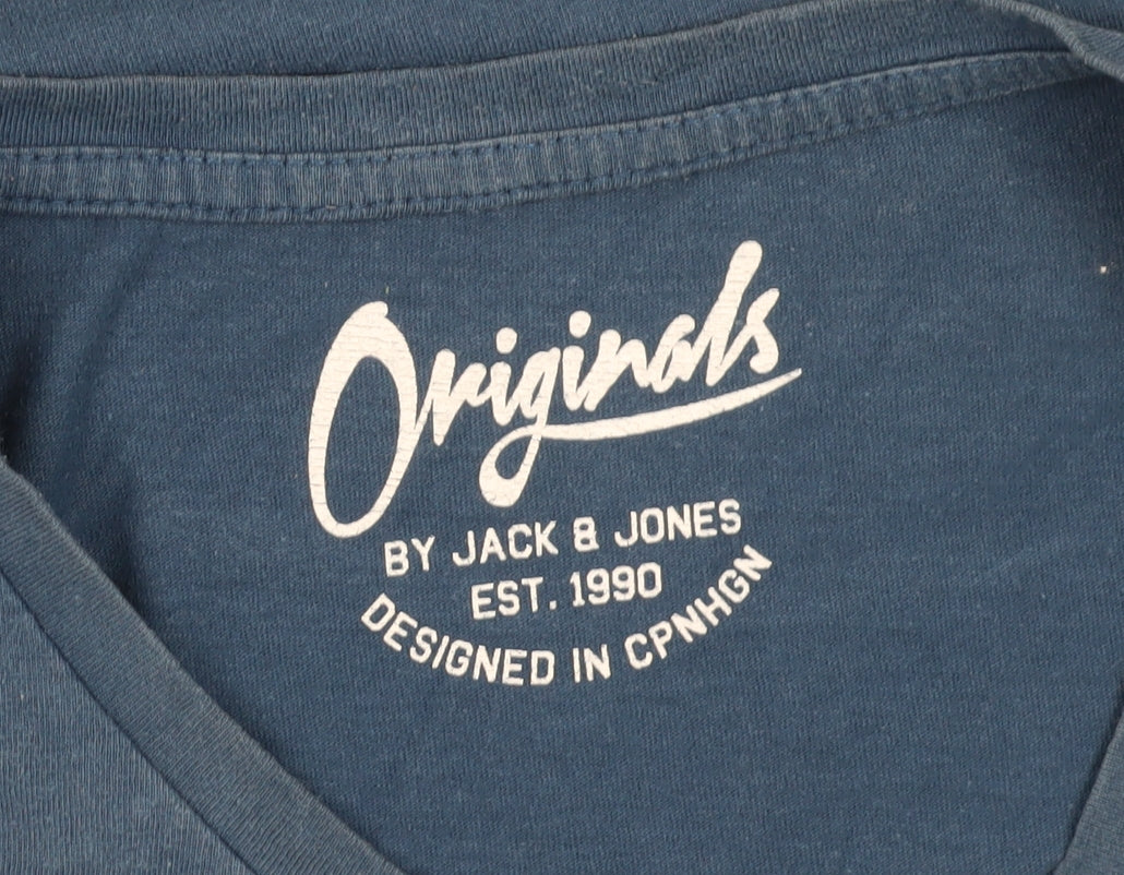 Mens UK Size L JACK & JONES Blue  T-Shirt