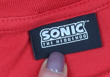 Sonic The Hedgehog Boys Red Graphic T-Shirt 13-14 Years