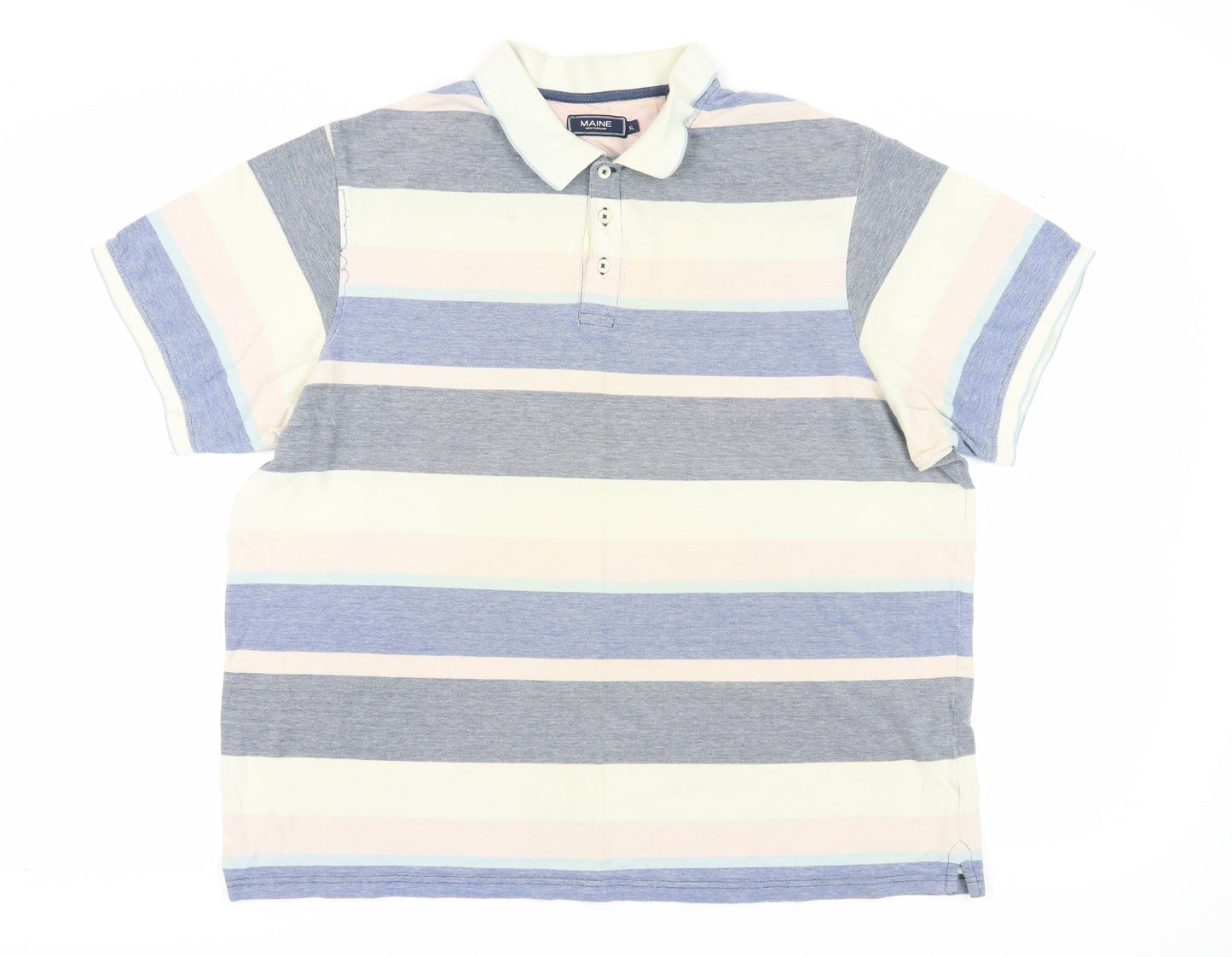 Maine New England Men's Multicoloured Striped XL Polo