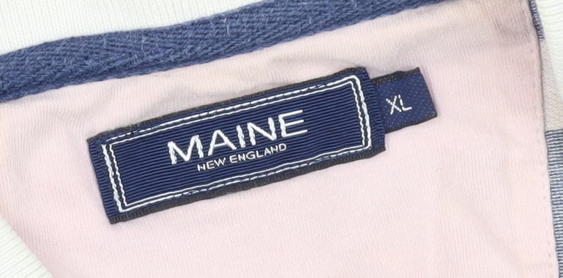 Maine New England Men's Multicoloured Striped XL Polo