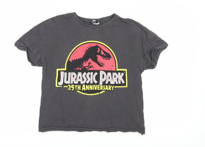 Bershka Unisex Black T-Shirt, S, Basic Crew Neck