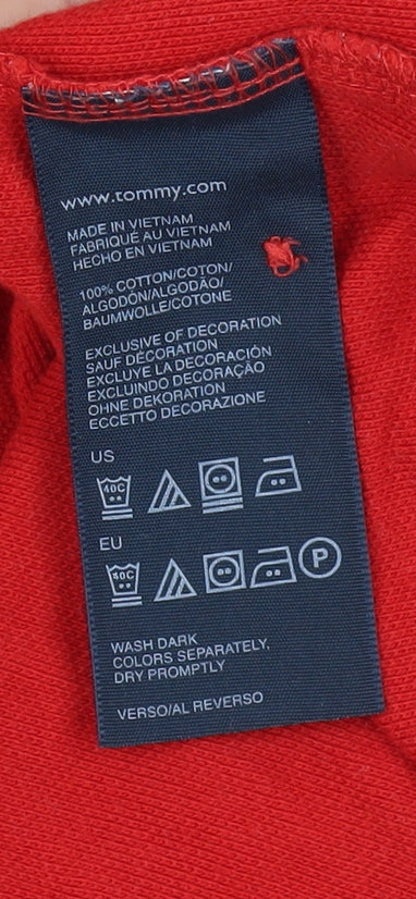 Tommy Hilfiger Men's Red Slim Fit Polo 2XL