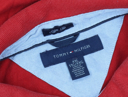 Tommy Hilfiger Men's Red Slim Fit Polo 2XL