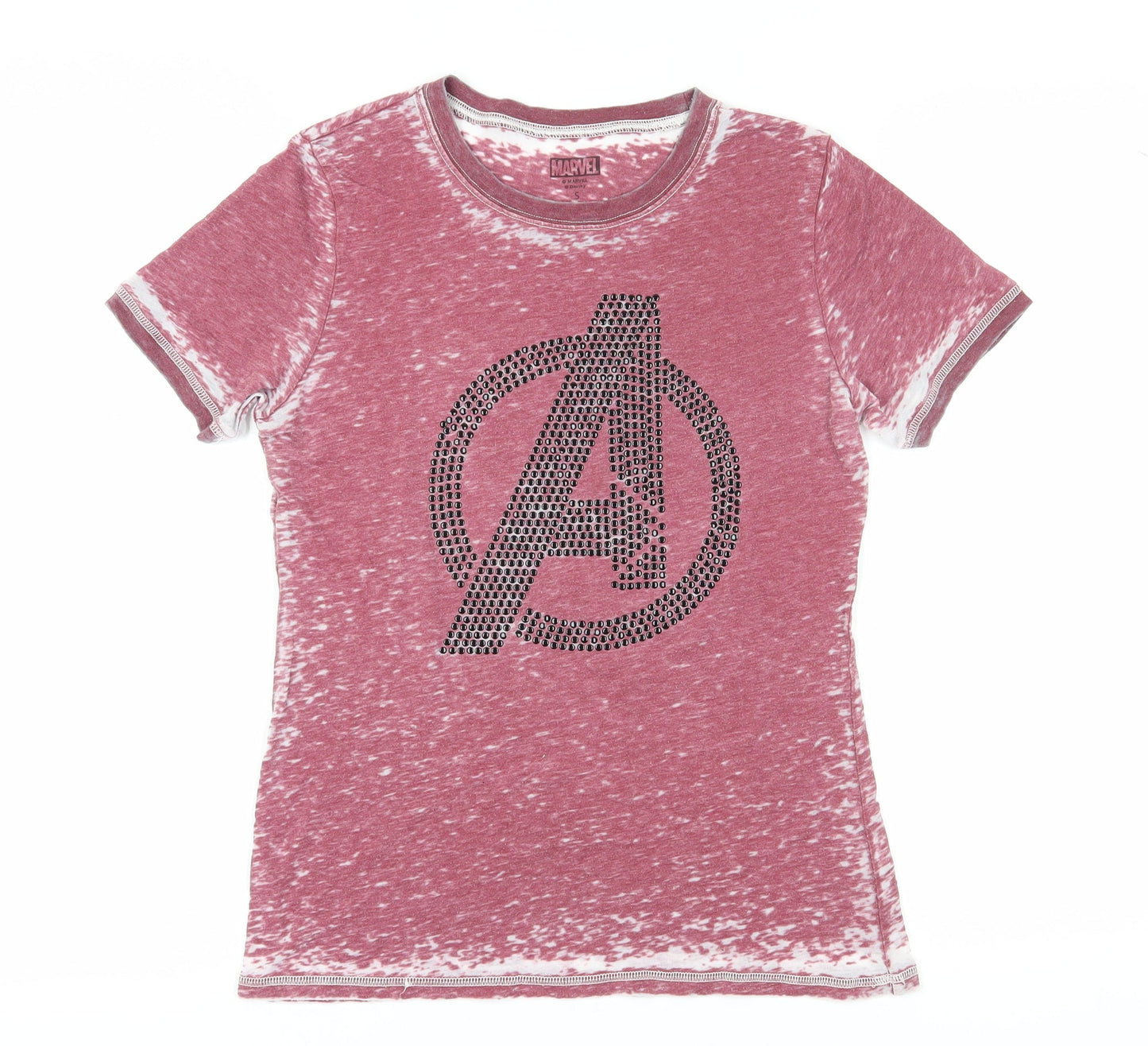 Unisex Adults UK Size S Marvel Red Basic T-Shirt