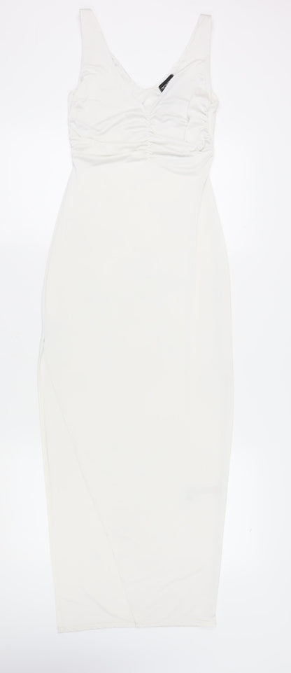 PrettyLittleThing Women’s White Bodycon Dress Size 12