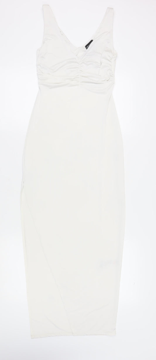 PrettyLittleThing Women’s White Bodycon Dress Size 12