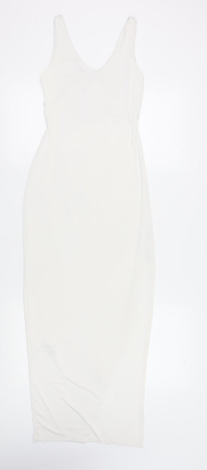 PrettyLittleThing Women’s White Bodycon Dress Size 12