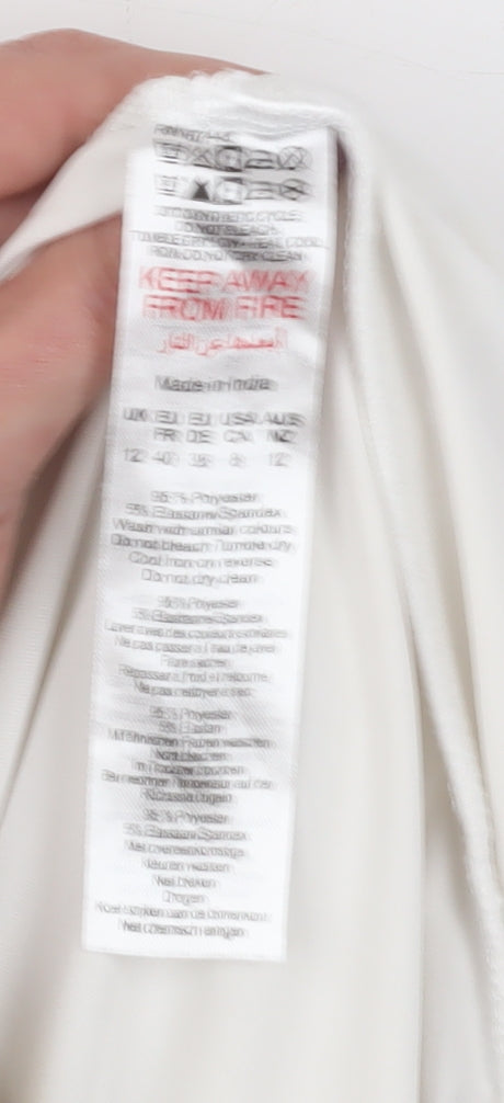 PrettyLittleThing Women’s White Bodycon Dress Size 12