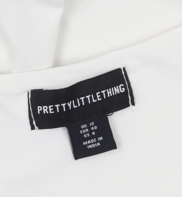PrettyLittleThing Women’s White Bodycon Dress Size 12