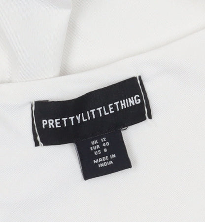 PrettyLittleThing Women’s White Bodycon Dress Size 12