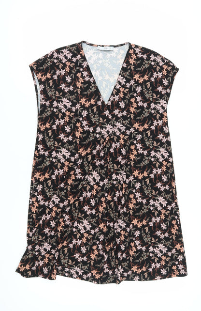 MNG Basics Women's Black Floral Dress Size 8