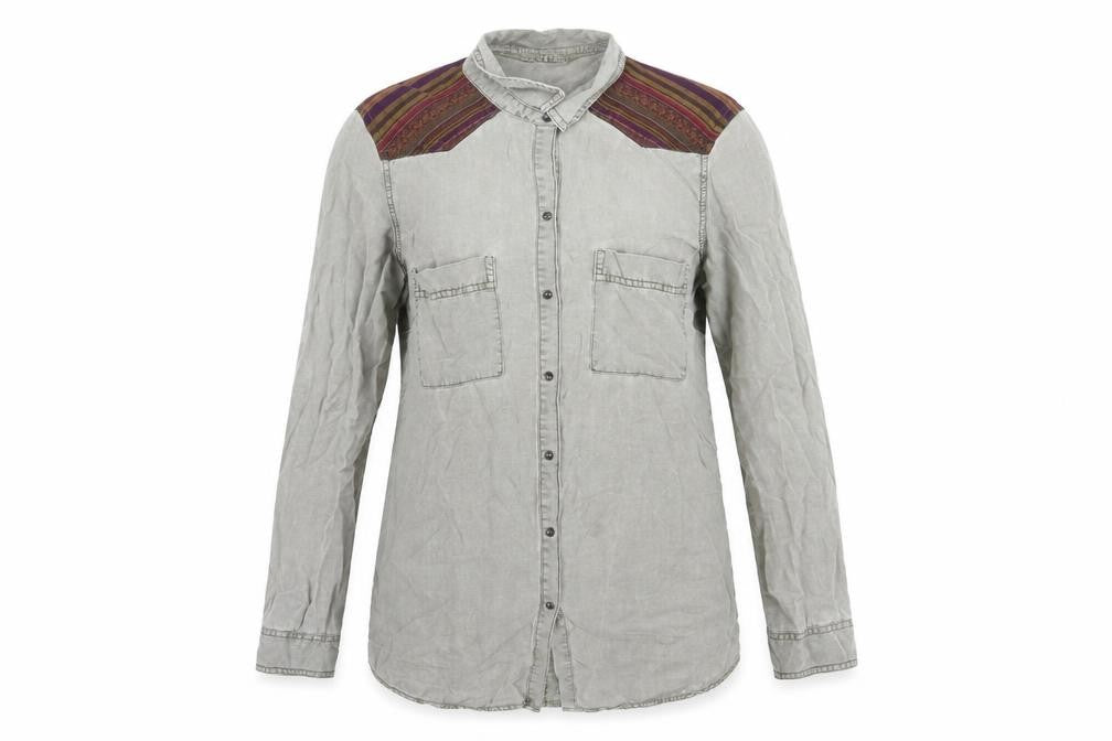 Womens UK Size M Zara Grey Basic Button-Up