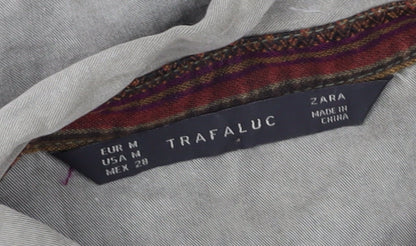 Womens UK Size M Zara Grey Basic Button-Up