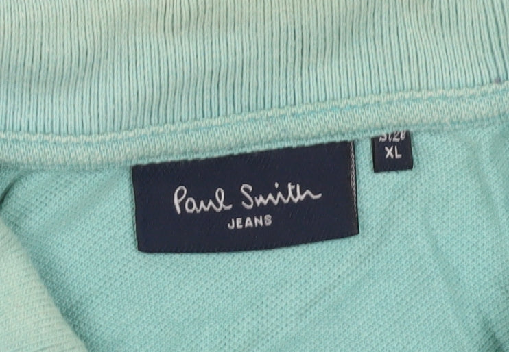 Paul Smith Men's Blue XL Polo Shirt, Casual Logo Design