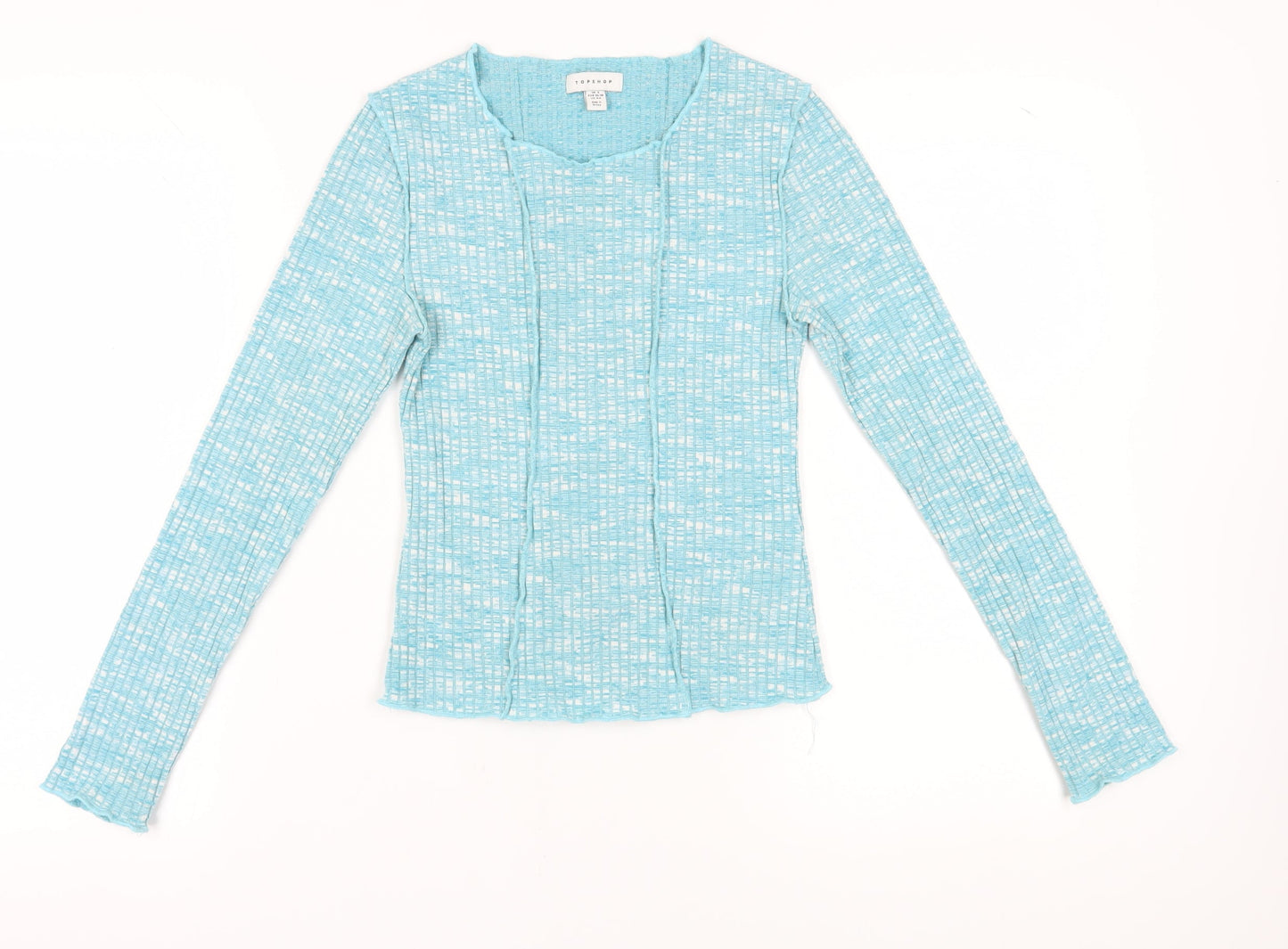 Womens UK Size S Topshop Blue Jersey T-Shirt