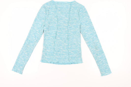 Womens UK Size S Topshop Blue Jersey T-Shirt