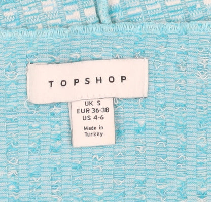 Womens UK Size S Topshop Blue Jersey T-Shirt