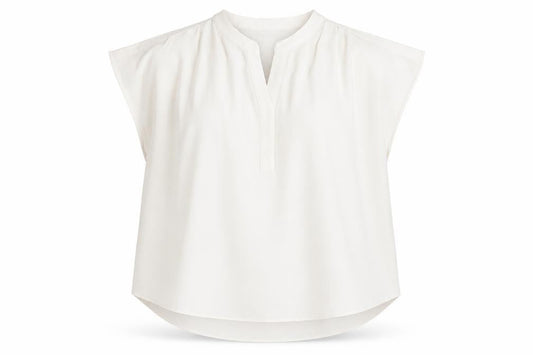 Front view of Soon Women's Ivory Blouse, size 18, Basic Lightweight
