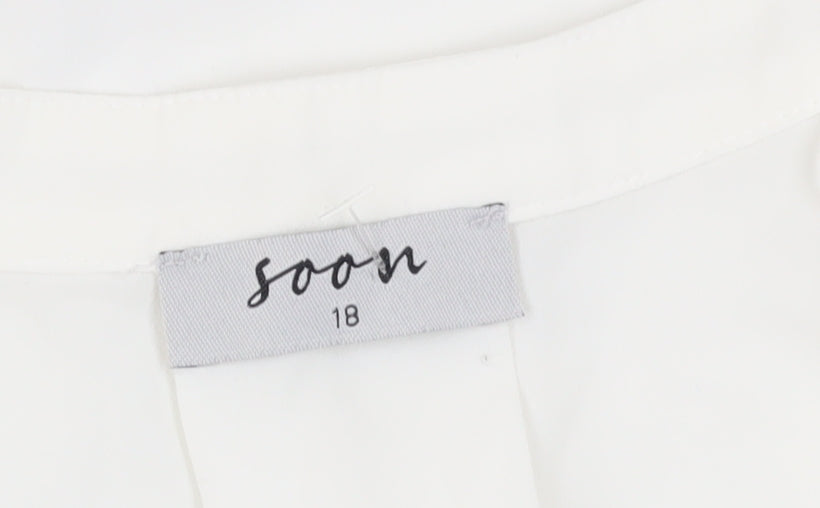 Womens UK Size 18 Soon Ivory Basic Blouse