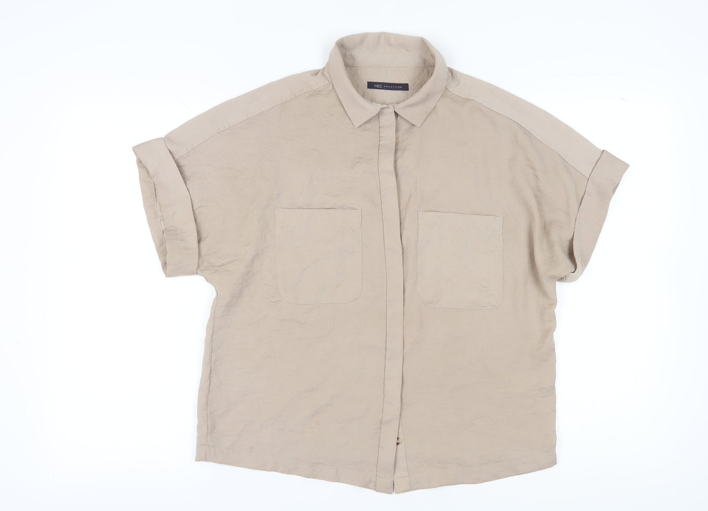 Womens UK Size 12 Marks and Spencer Beige  Blouse