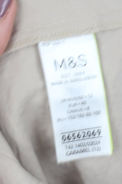 Womens UK Size 12 Marks and Spencer Beige  Blouse