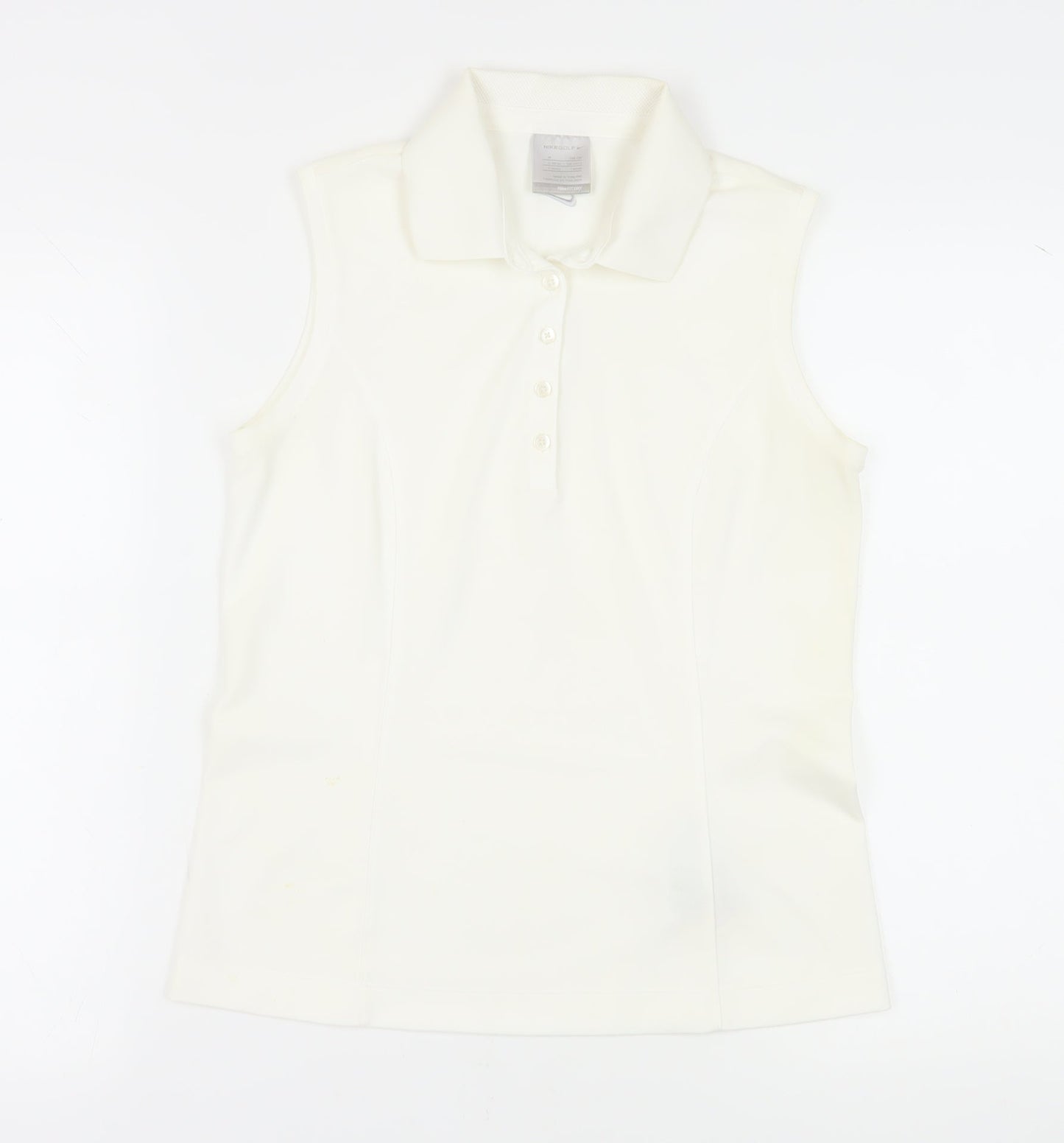 Nike Women's White Sleeveless Polo Shirt Size M