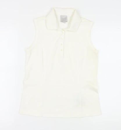 Nike Women's White Sleeveless Polo Shirt Size M