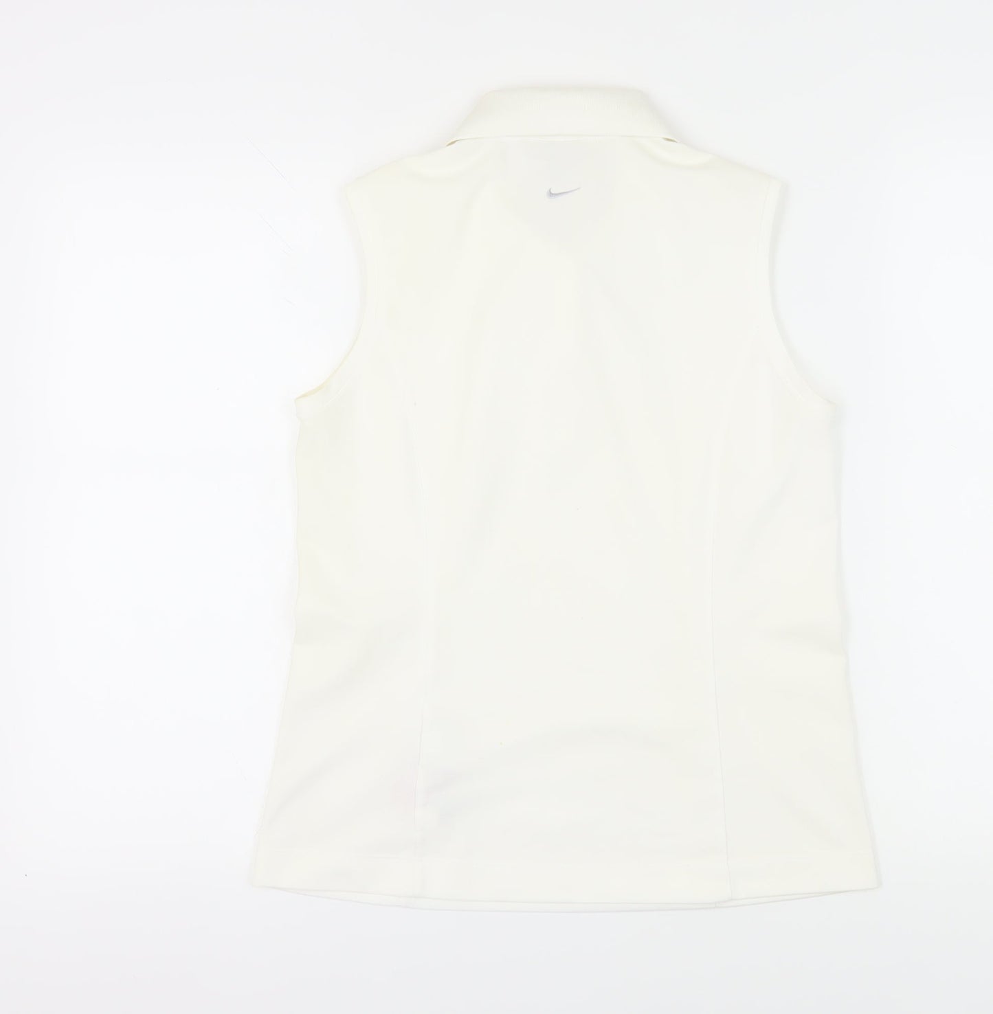 Nike Women's White Sleeveless Polo Shirt Size M