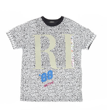 River Island Girls Black White Animal Print T-Shirt 11-12