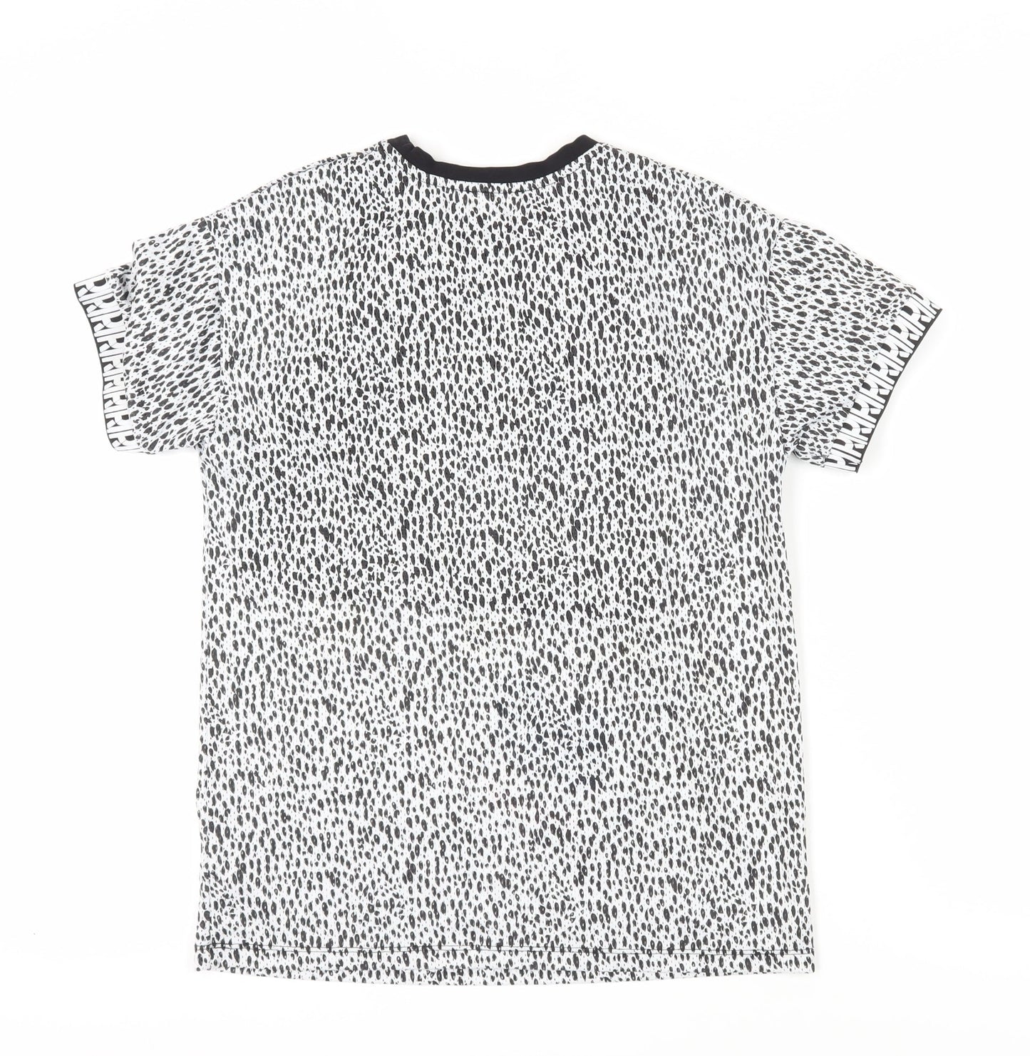 River Island Girls Black White Animal Print T-Shirt 11-12