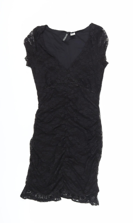 H&M Women's Black XS Lace Sheath Dress for Parties