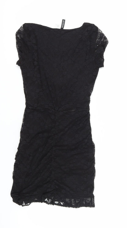 H&M Women's Black XS Lace Sheath Dress for Parties