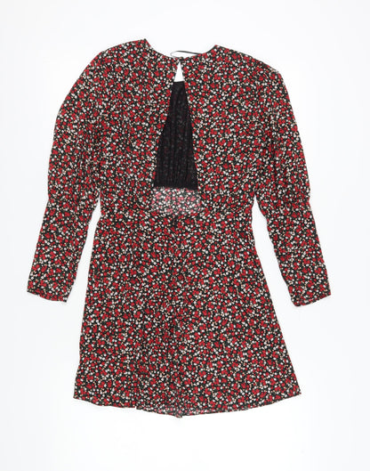 Topshop Women's Multicoloured Floral Shift Dress Size 6