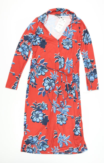 Zara Women's Multicoloured S Floral Wrap Dress