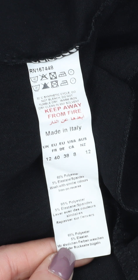 boohoo Women's Black A-Line Dress Size 12