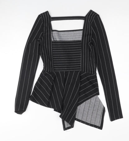 Womens UK Size 6 River Island Black Cropped Blouse