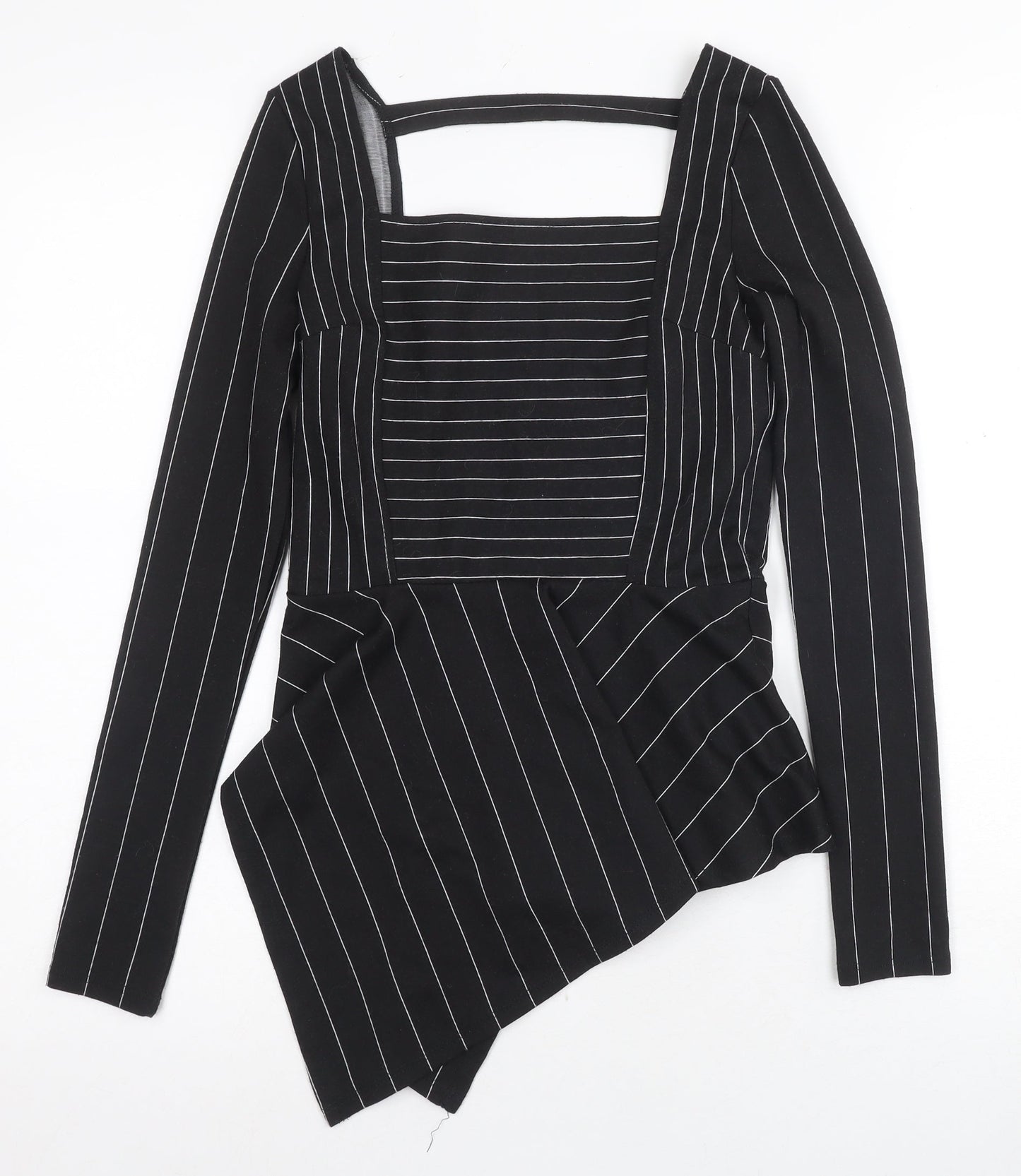 Womens UK Size 6 River Island Black Cropped Blouse
