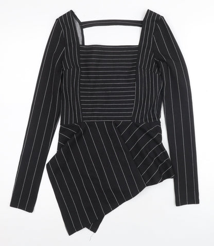 Womens UK Size 6 River Island Black Cropped Blouse