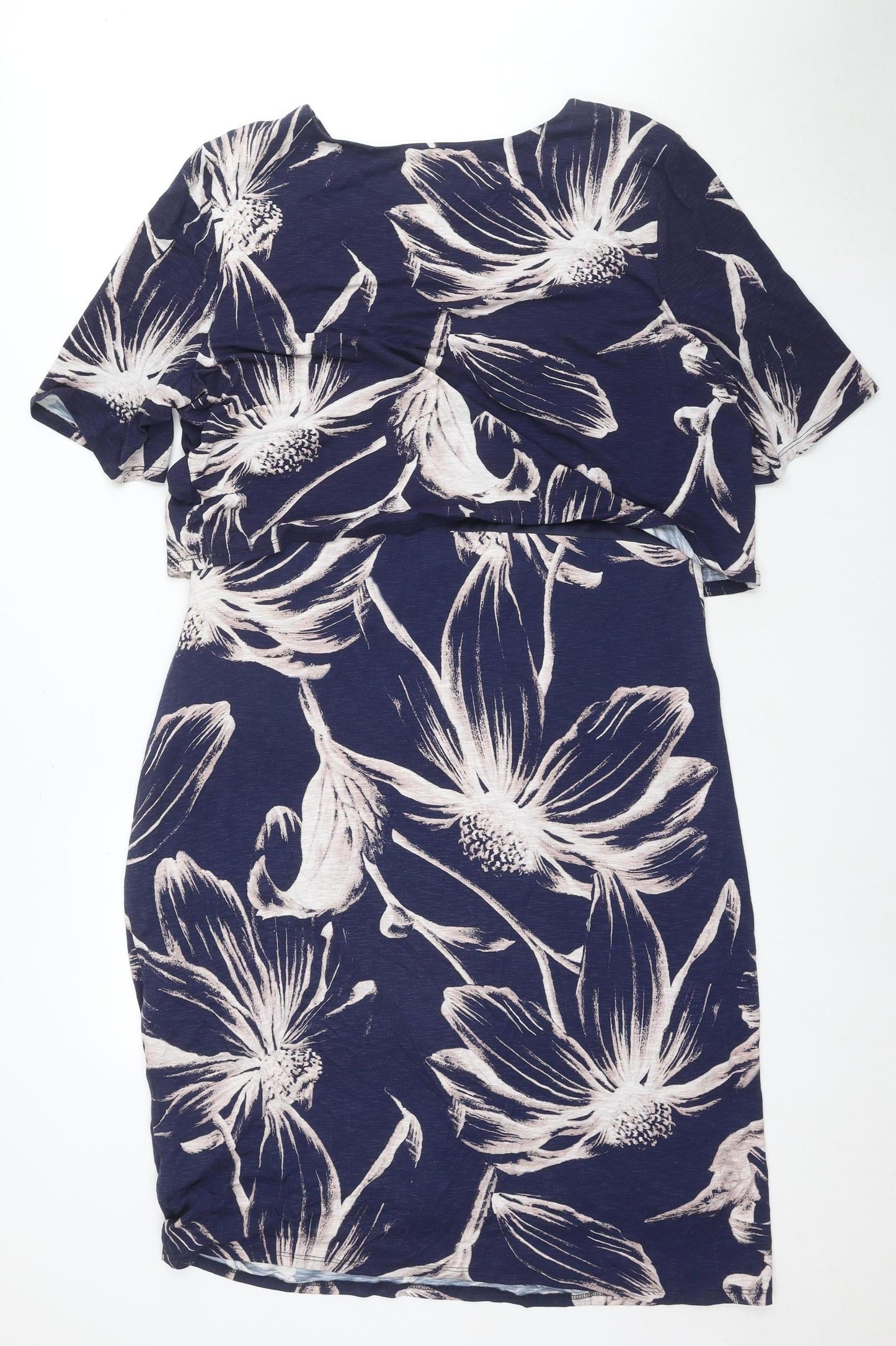 Jane & Ardy Women's Blue Floral Shift Dress Size 12