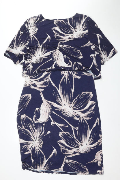 Jane & Ardy Women's Blue Floral Shift Dress Size 12