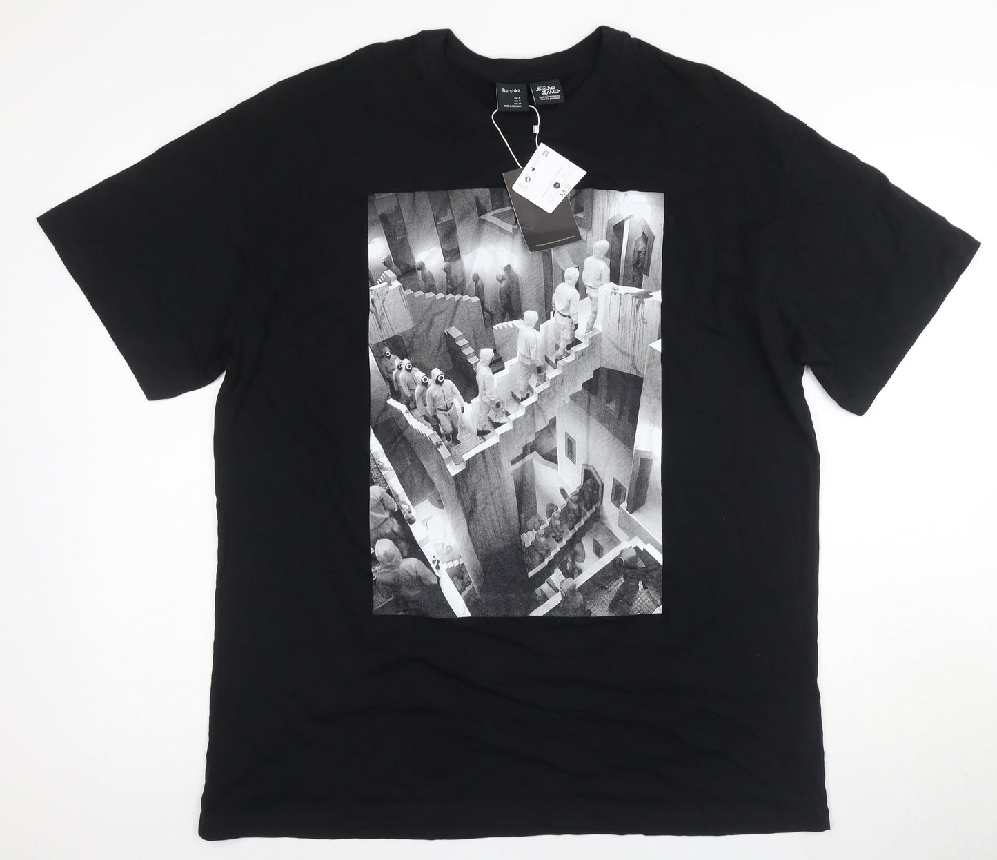 Mens UK Size M Bershka Black  T-Shirt